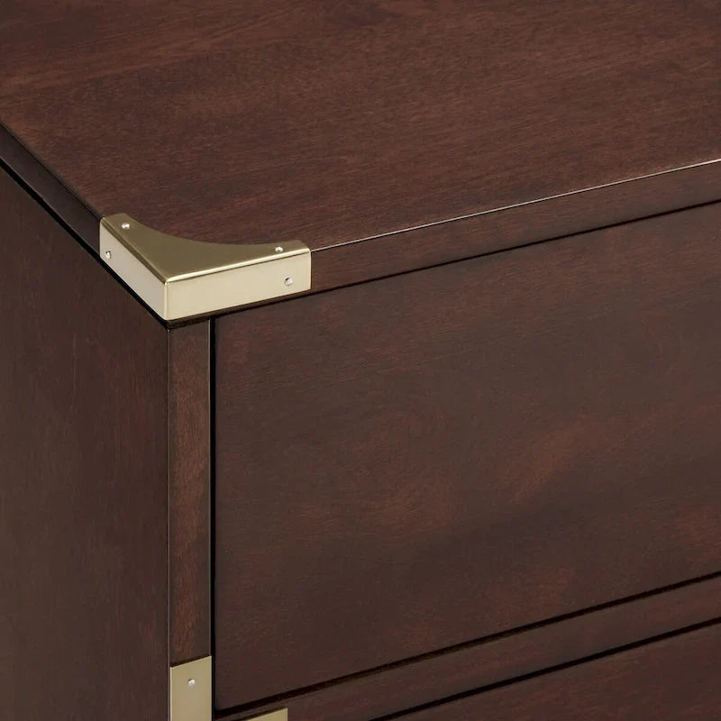 Table de chevet à 3 tiroirs accents doré Kedric par iNSPIRE Q Bold
