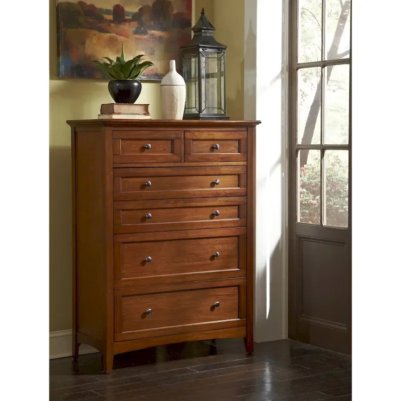 Collection de chambre à coucher 7 pièces Queen en bois massif Simply Solid Aiden