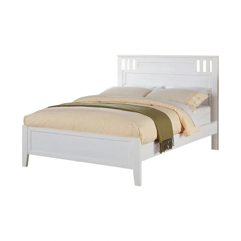 Lit double fantastique, finition bois, blanc