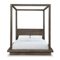 Letto a baldacchino king-size Carbon Loft Carnegie in pino scuro