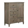 Armoire avec 6 tiroirs de rangement et pieds tournés, marron naturel