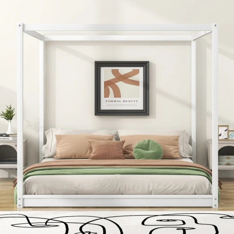 Letto a baldacchino King Size con gambe di supporto