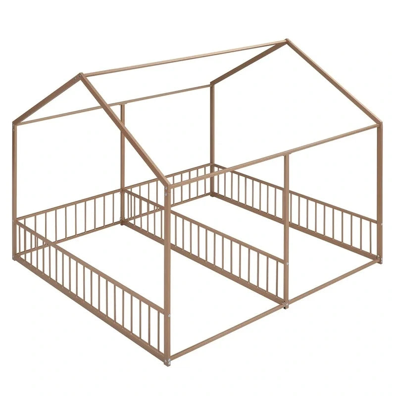 Lits de plateforme de maison en métal Merax taille double