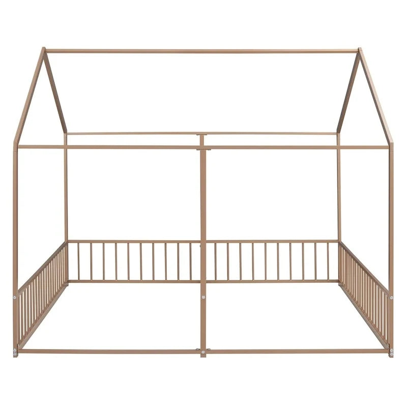 Lits de plateforme de maison en métal Merax taille double