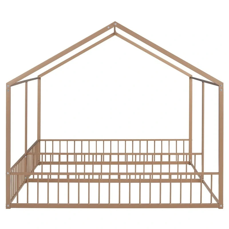 Lits de plateforme de maison en métal Merax taille double