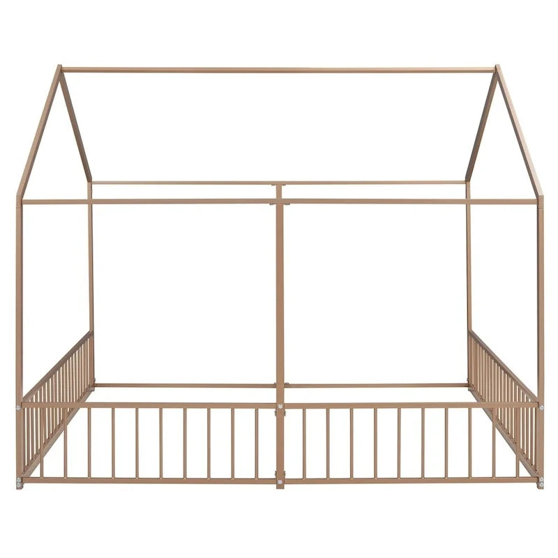 Lits de plateforme de maison en métal Merax taille double