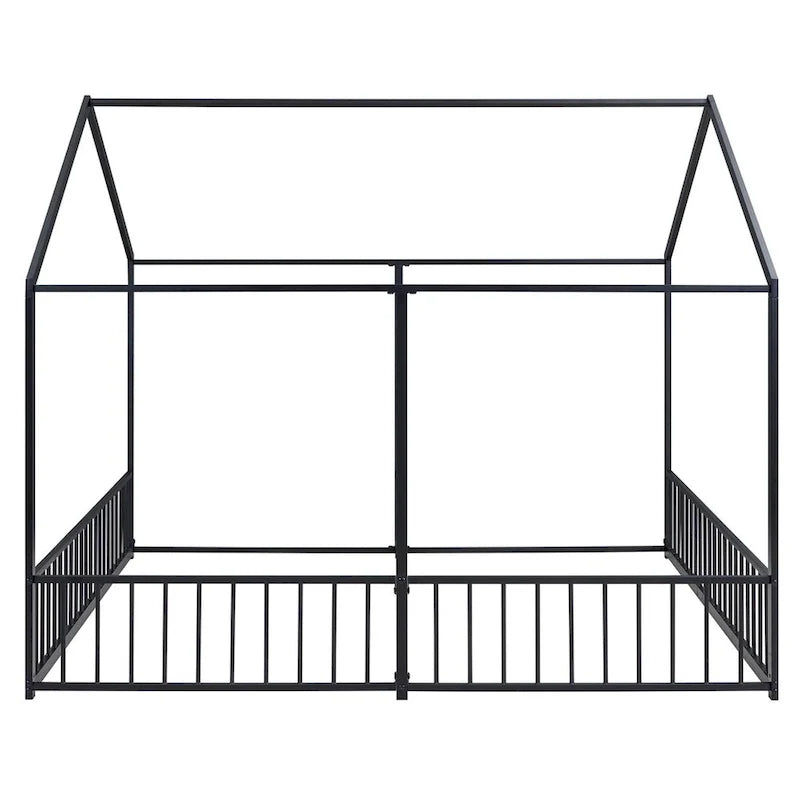 Lits de plateforme de maison en métal Merax taille double