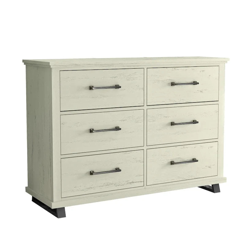 Ensemble de chambre à coucher 3 pièces de style campagnard - 2 tables de chevet et 1 commode