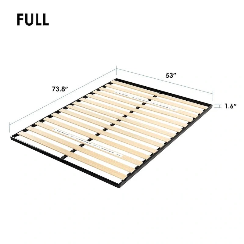 1.6 Inch Metal Bunkie Board with Wood Slats by Crown Comfort