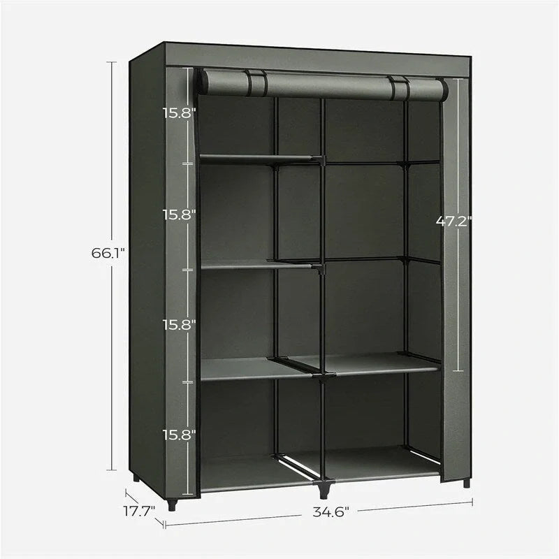 Organisateur de rangement pour vêtements avec 6 étagères - 17,7P x 34,6L x 66,1H