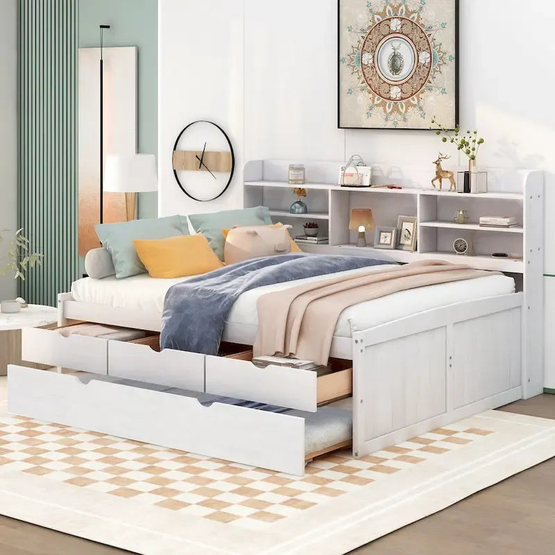 Letto a cassetti "Captain" in legno, matrimoniale