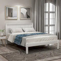 Base letto a piattaforma con testiera, supporto a doghe in legno, non necessita di box spring
