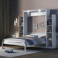 Letto a scomparsa Queen Size con mensole e luci LED