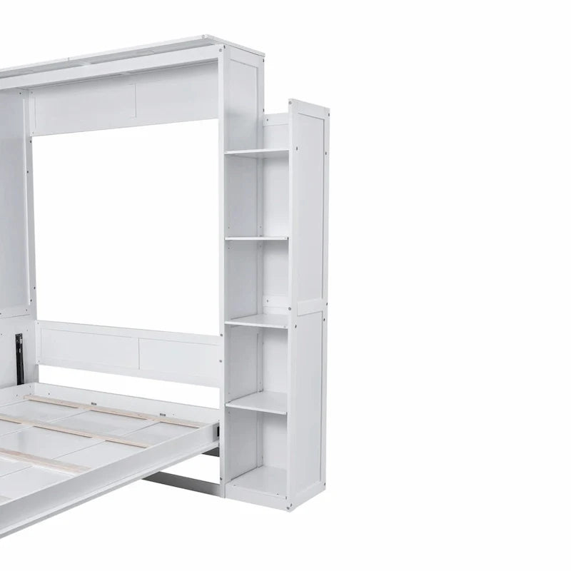 Letto a scomparsa Queen Size con mensole e luci LED