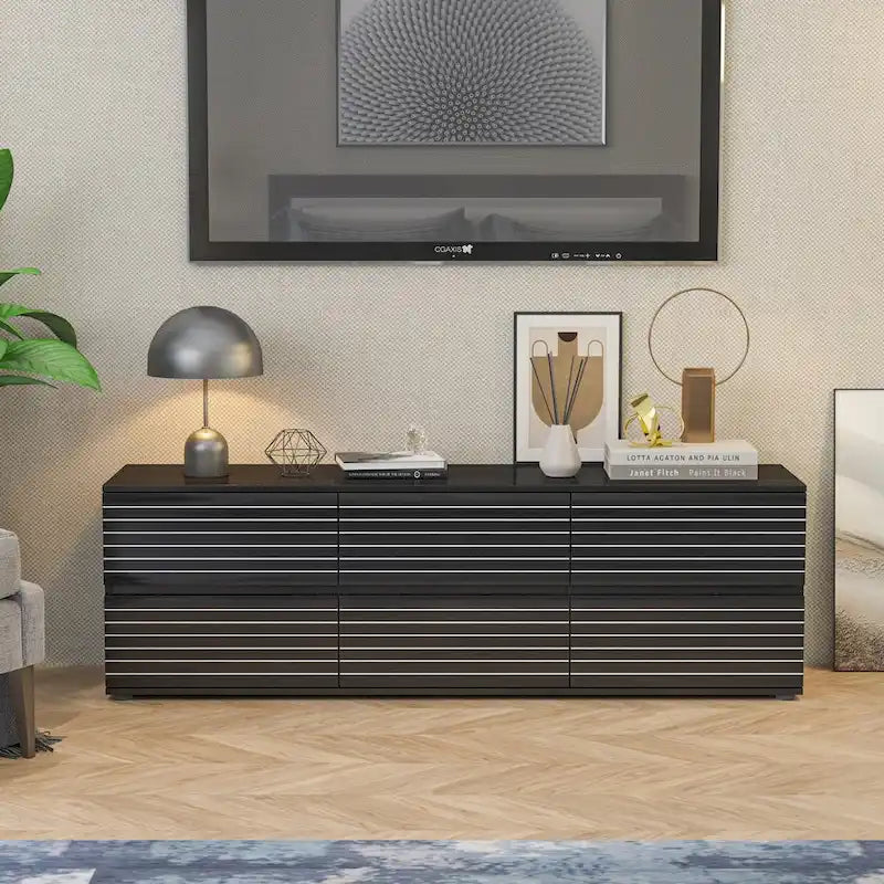 Commode multi-usages à 6 tiroirs et meuble TV