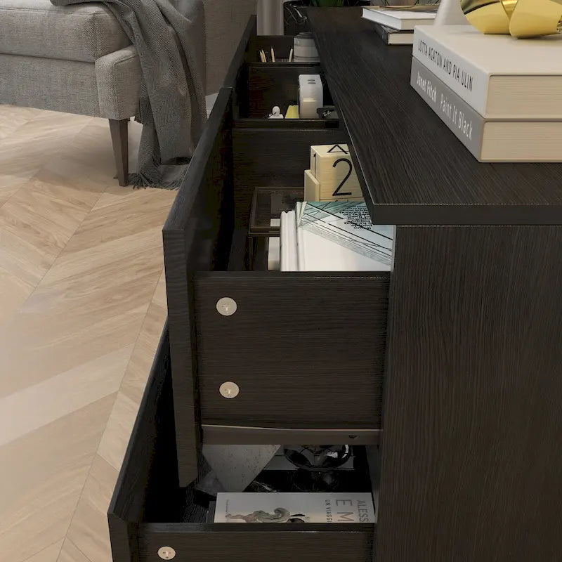 Commode multi-usages à 6 tiroirs et meuble TV