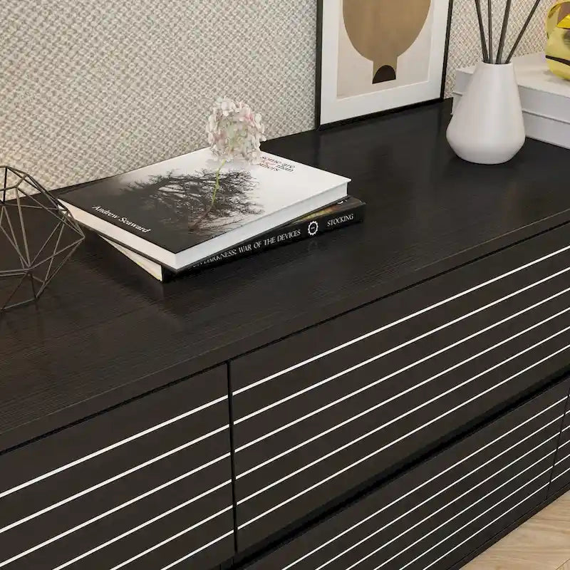 Commode multi-usages à 6 tiroirs et meuble TV