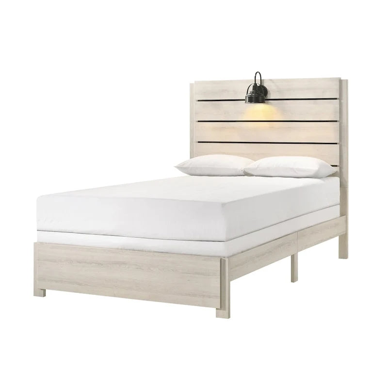 Chambre à coucher Edyth 3 pièces avec panneaux à LED blancs