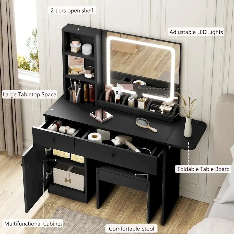 Mobile Trucco con Specchio e Luci LED