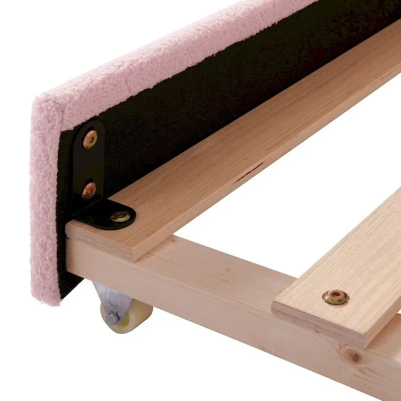 Lit de repos en molleton Teddy pour jumeaux avec accoudoirs de rangement et lit gigogne