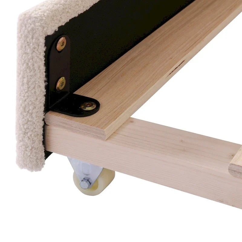 Lit de repos en molleton Teddy pour jumeaux avec accoudoirs de rangement et lit gigogne