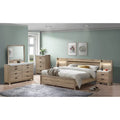 Ensemble de chambre à coucher Daemon 3 pièces en panneaux marron clair