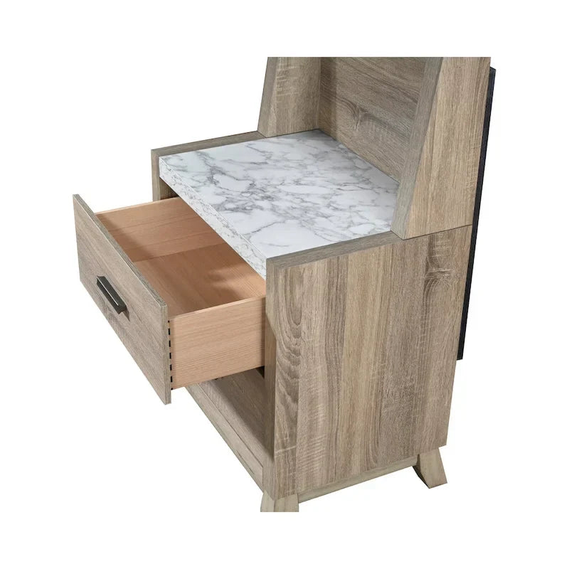 Ensemble de chambre à coucher Daemon 3 pièces en panneaux marron clair