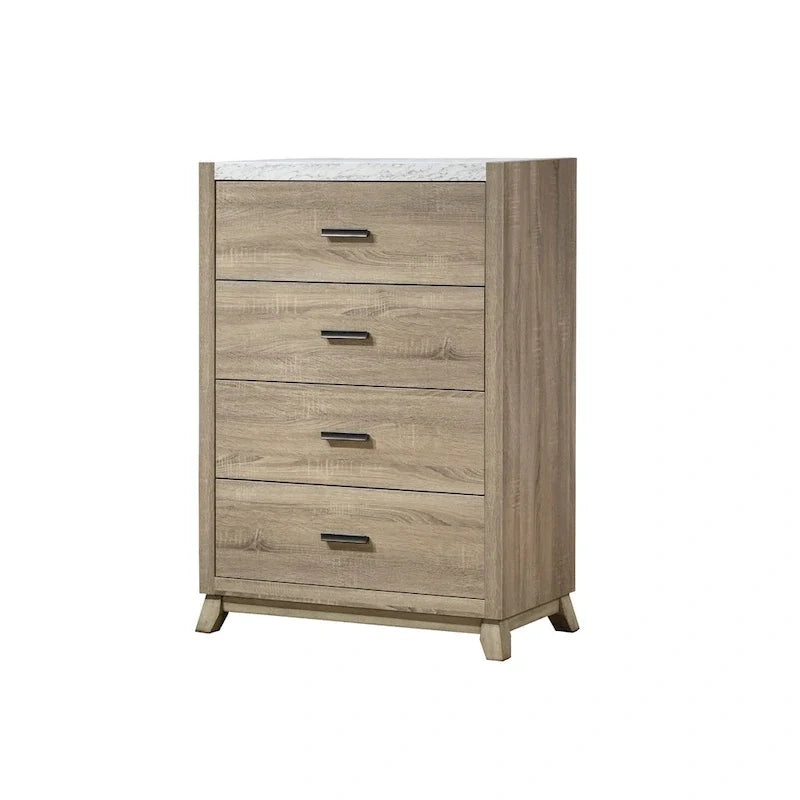 Ensemble de chambre à coucher Daemon 3 pièces en panneaux marron clair