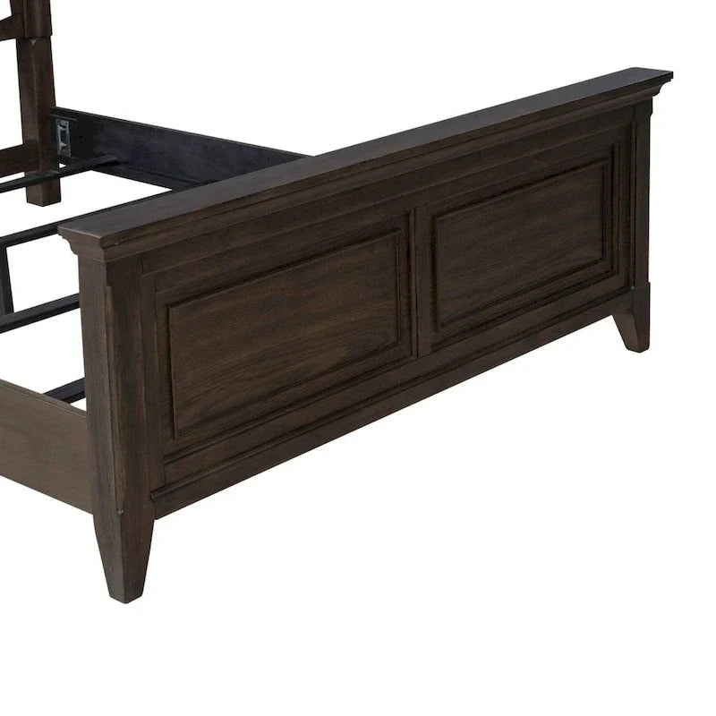 Set letto, cassettiera e specchio imbottiti marrone sella Paradise Valley