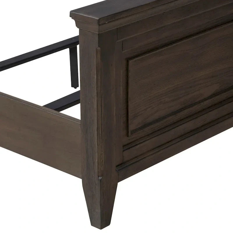 Set letto, cassettiera e specchio imbottiti marrone sella Paradise Valley