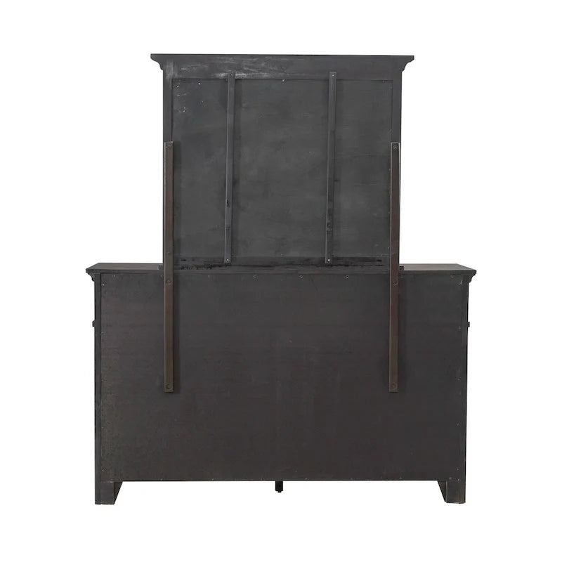 Set letto, cassettiera e specchio imbottiti marrone sella Paradise Valley