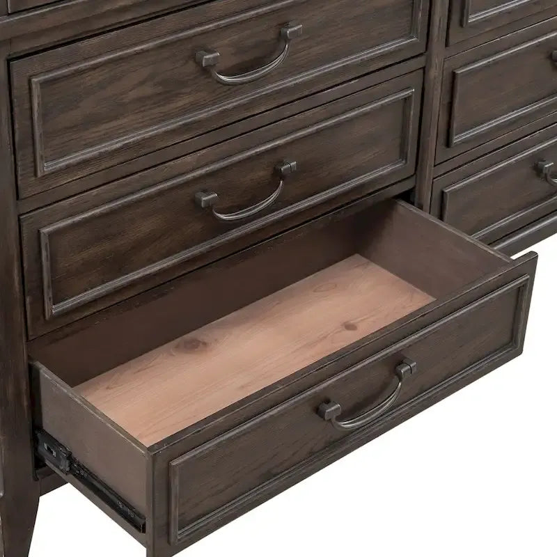 Set letto, cassettiera e specchio imbottiti marrone sella Paradise Valley