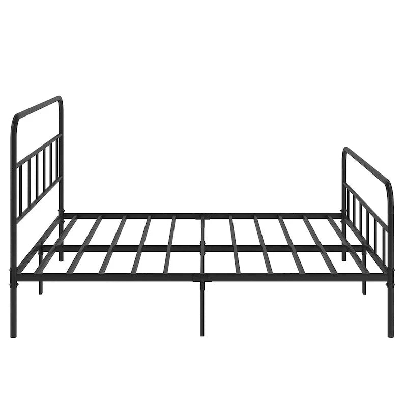 Telaio Letto Matrimoniale in Metallo Queen Size con Testiera, Nessuna Rete a Molle Necessaria