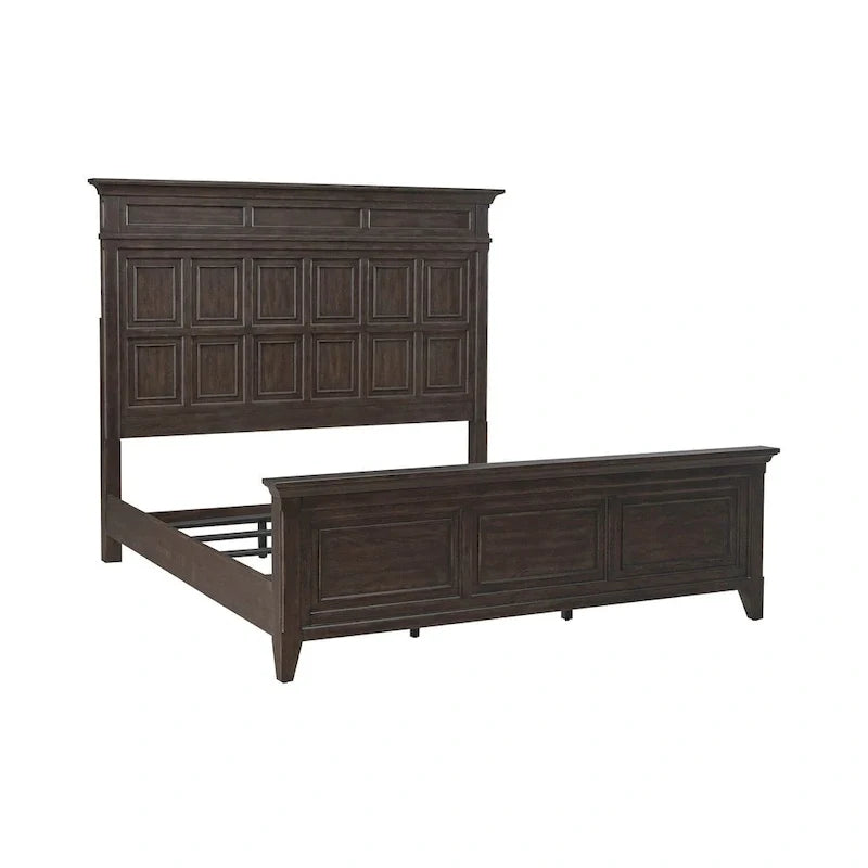 Cadre de lit en panneaux marron sellier Paradise Valley – 2 options de taille