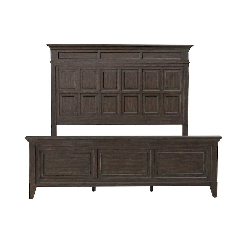 Cadre de lit en panneaux marron sellier Paradise Valley – 2 options de taille