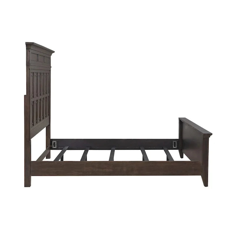 Cadre de lit en panneaux marron sellier Paradise Valley – 2 options de taille