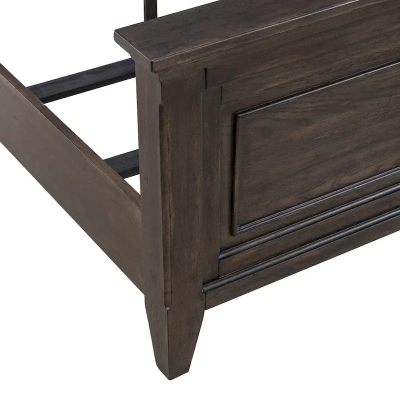 Cadre de lit en panneaux marron sellier Paradise Valley – 2 options de taille