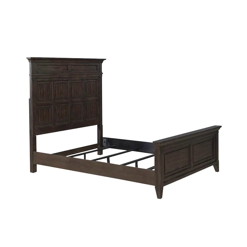 Cadre de lit en panneaux marron sellier Paradise Valley – 2 options de taille