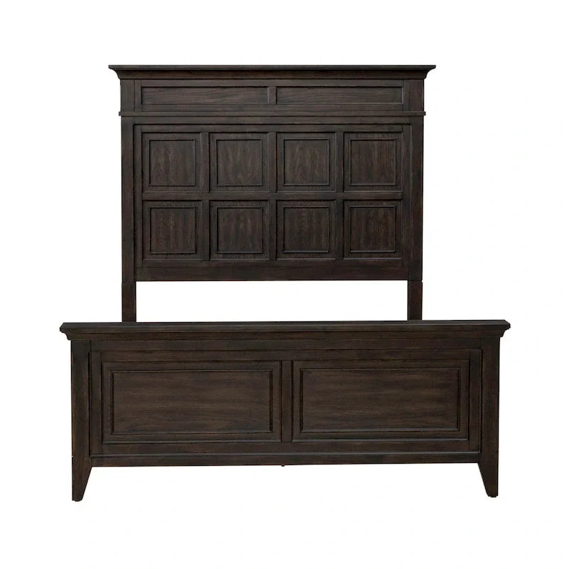 Cadre de lit en panneaux marron sellier Paradise Valley – 2 options de taille
