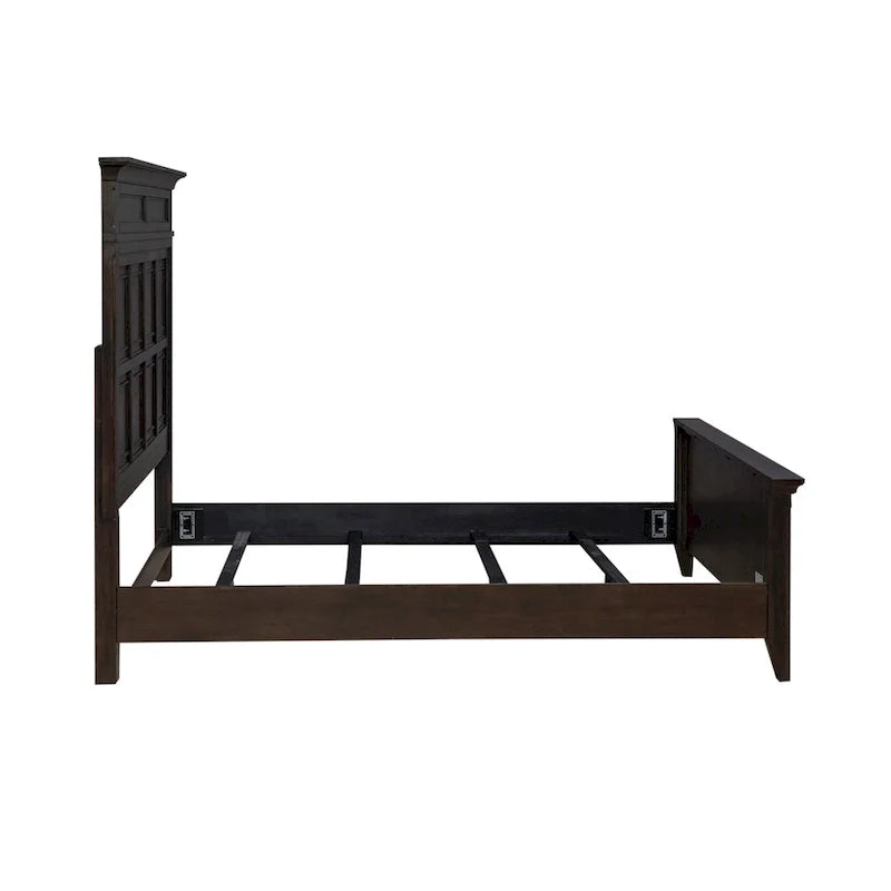 Cadre de lit en panneaux marron sellier Paradise Valley – 2 options de taille