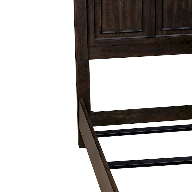 Cadre de lit en panneaux marron sellier Paradise Valley – 2 options de taille