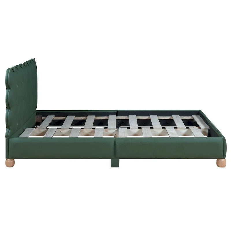 Letto a piattaforma imbottito con struttura in legno Queen Size con gambe di supporto