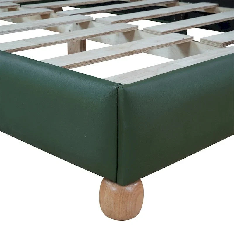 Letto a piattaforma imbottito con struttura in legno Queen Size con gambe di supporto