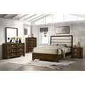 Ensemble de chambre à coucher Jimmy 4 pièces capitonné brun-beige