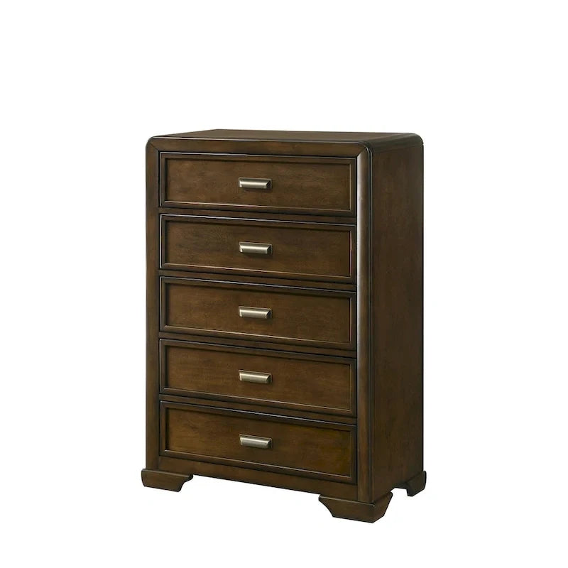 Ensemble de chambre à coucher Jimmy 4 pièces capitonné brun-beige