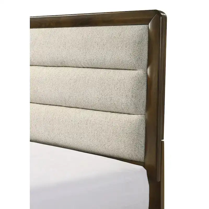Ensemble de chambre à coucher Jimmy 4 pièces capitonné brun-beige