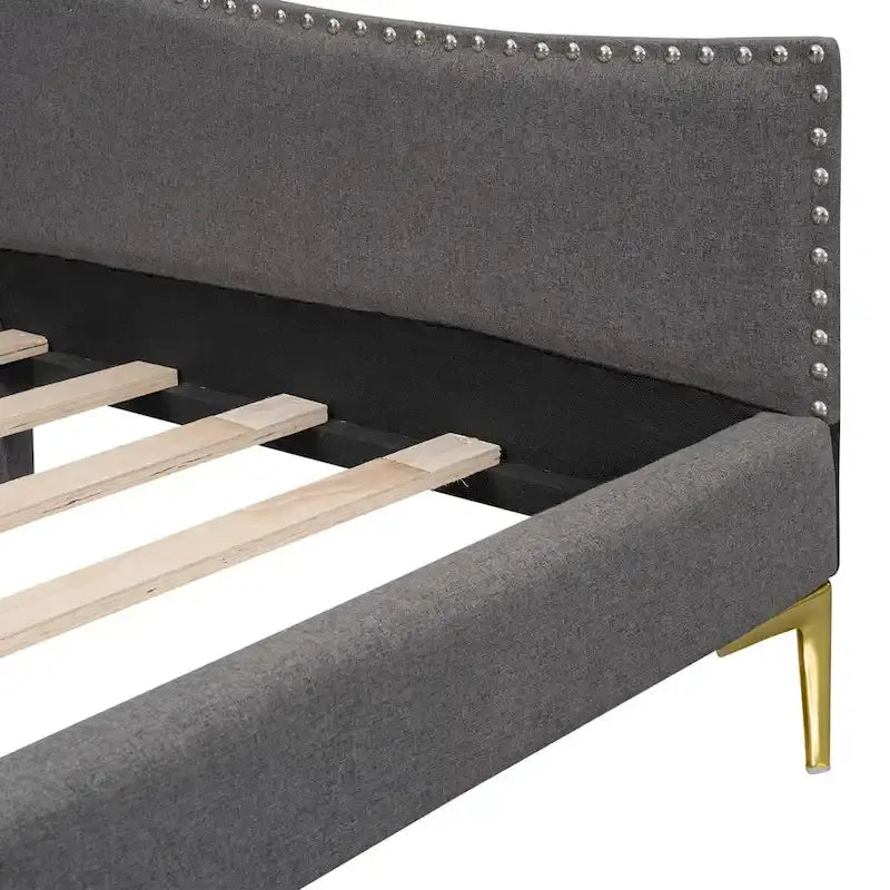 Lit de repos capitonné pour lit jumeau avec tête de lit et accoudoir