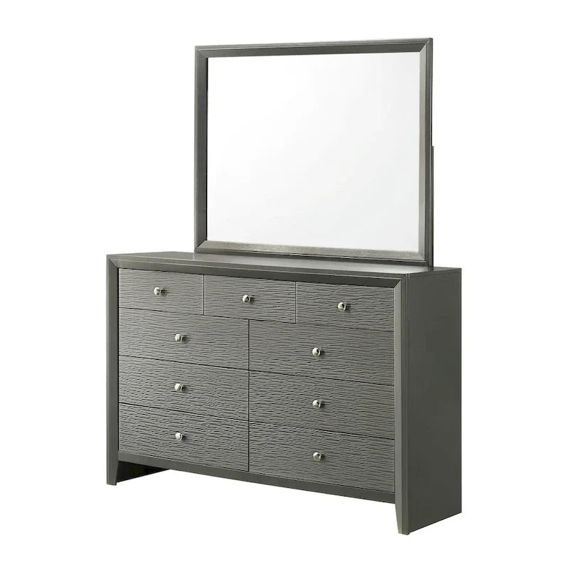 Parure de lit Sim 3 pièces gris acier