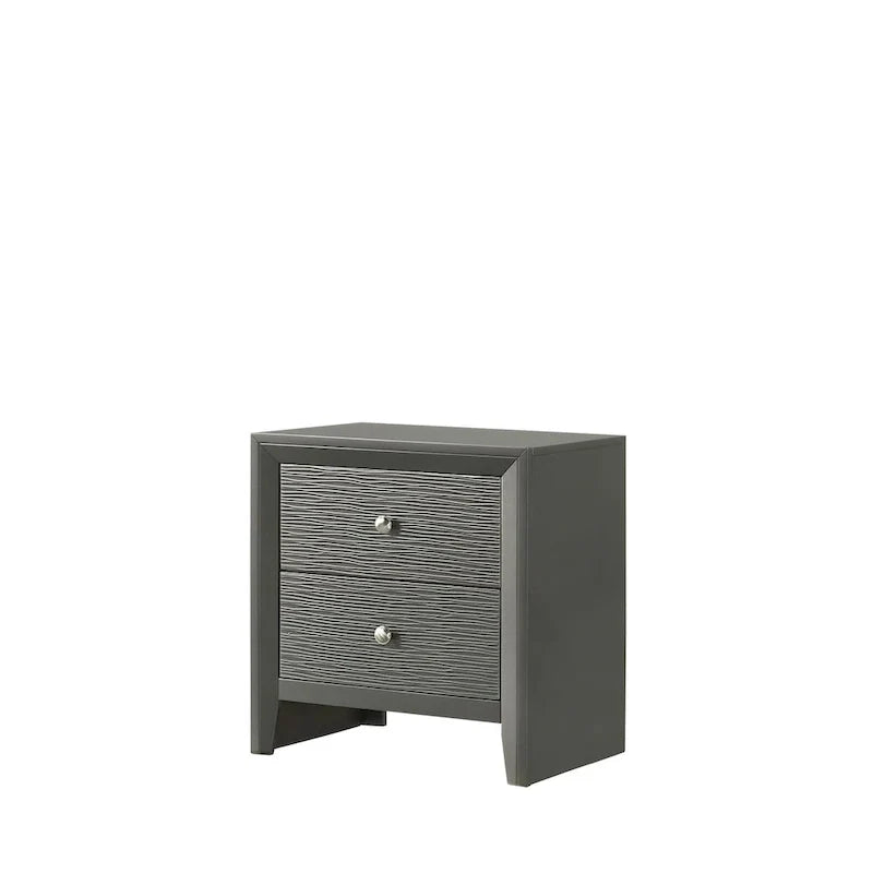 Parure de lit Sim 3 pièces gris acier
