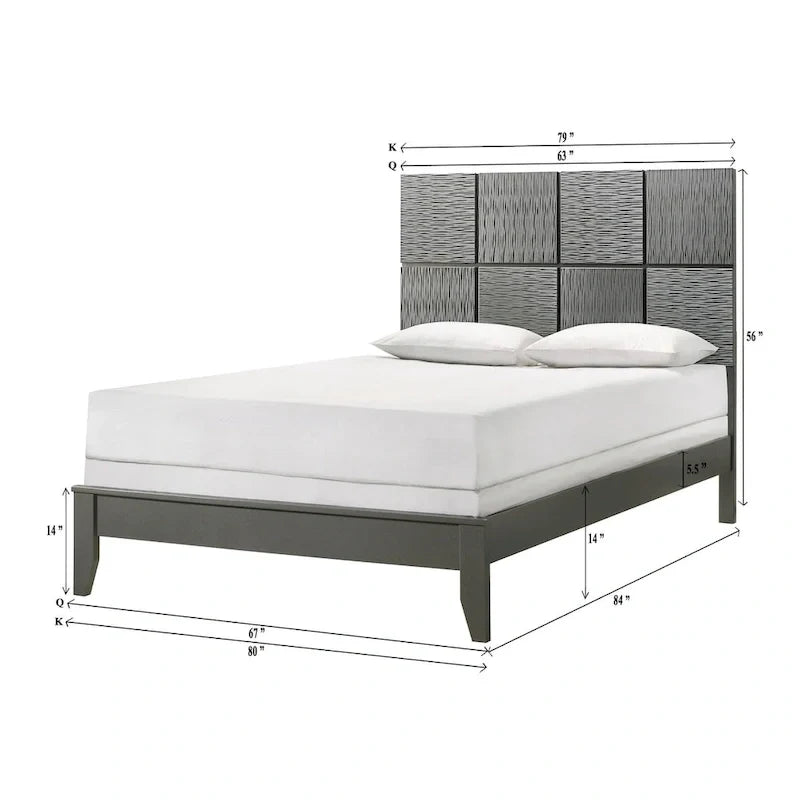 Parure de lit Sim 3 pièces gris acier